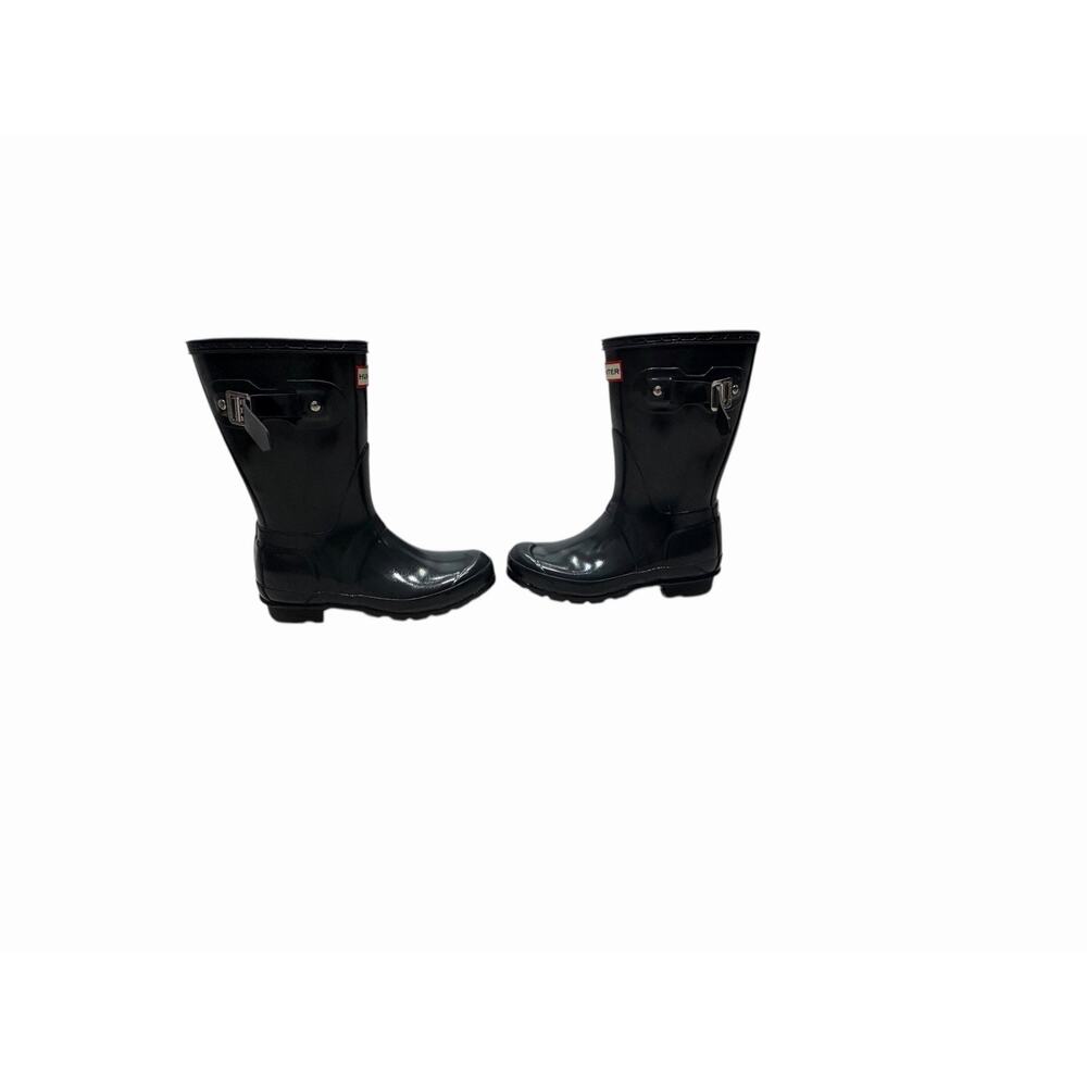 Hunter Original Youth Kids Wellington Boots Sz 5 Gray Glossy Rain Boots Spring - Picture 12 of 16